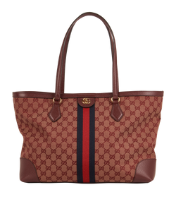 Medium Ophidia Tote,Canvas,Red,DB/E,6816854493492,3*